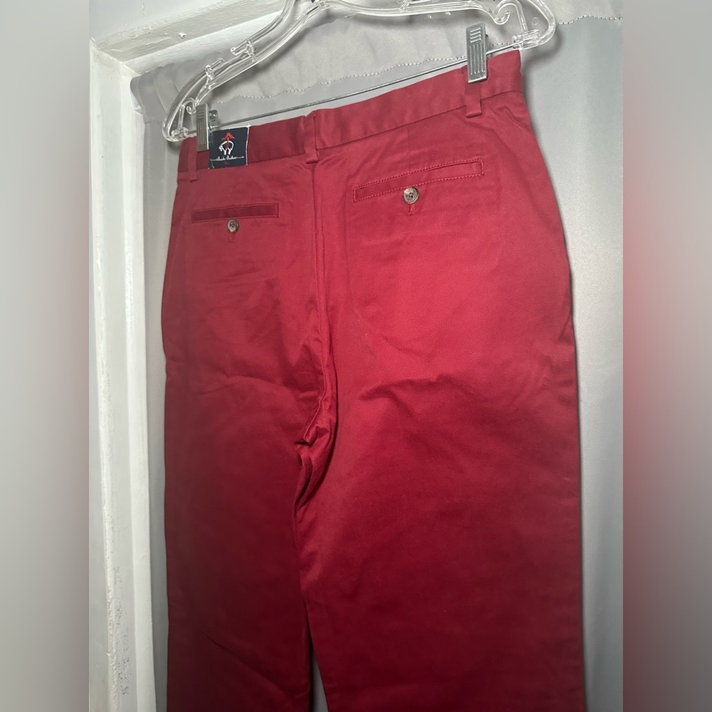 Brooks Brothers Fleece Boys Chino Pants Red Size 18 Straight Leg Flat Front NWT - Picture 11 of 14